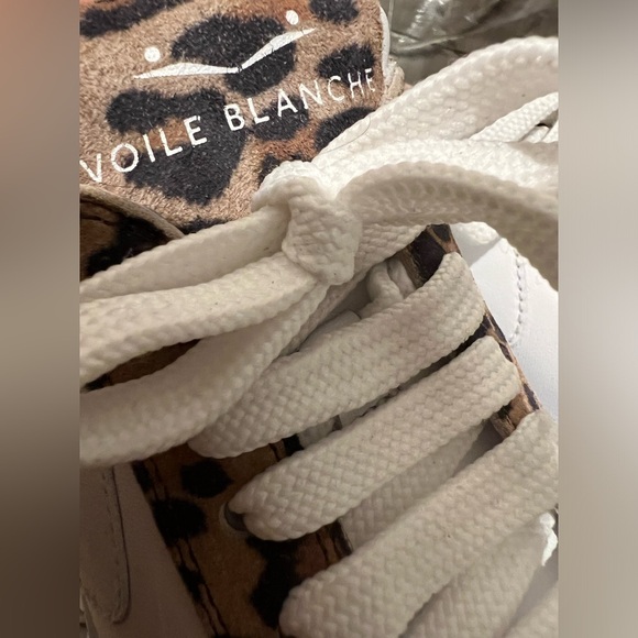 NWOT Voile Blanche Lipari Sneakers- Leather- White w/ Leopard Print - Picture 11 of 16